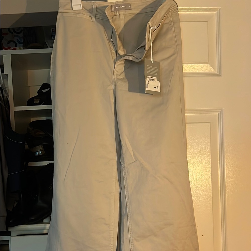 Everlane Light Khaki Wide-Leg Trousers